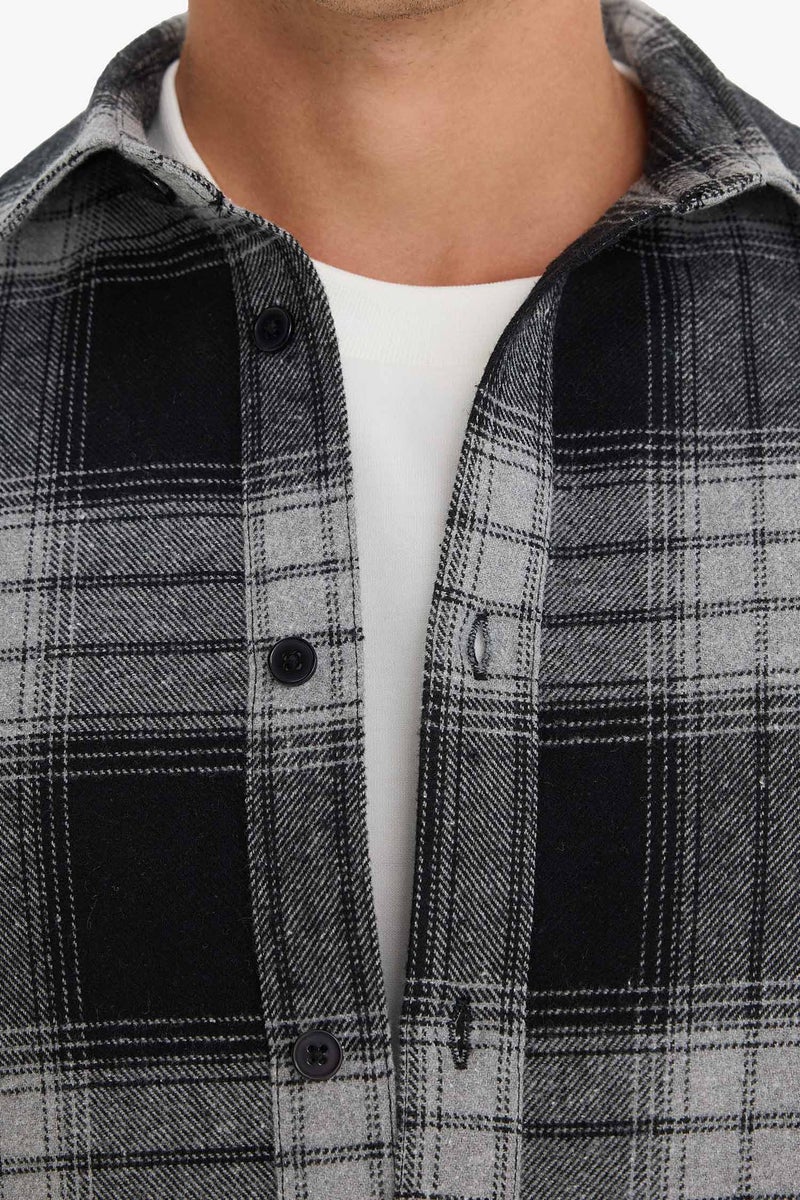 DeFacto Black Man Regular Fit Lumberjack Plaid Shirt Casual - Image 5